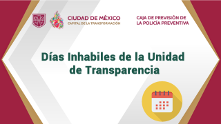 Días Inhábiles de la Unidad de Transparencia 2025