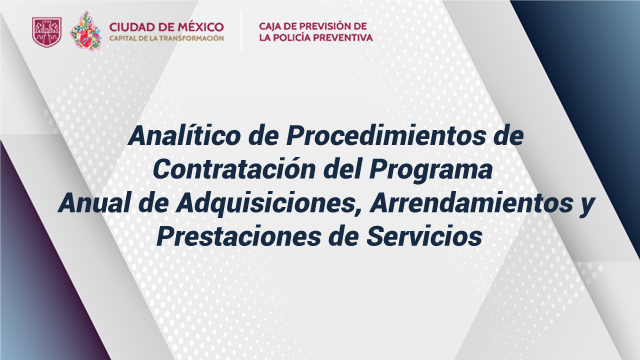 Analítico de Procedimientos de Contratación del Programa Anual de Adquisiciones  2024