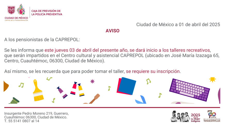 Aviso Talleres 2025