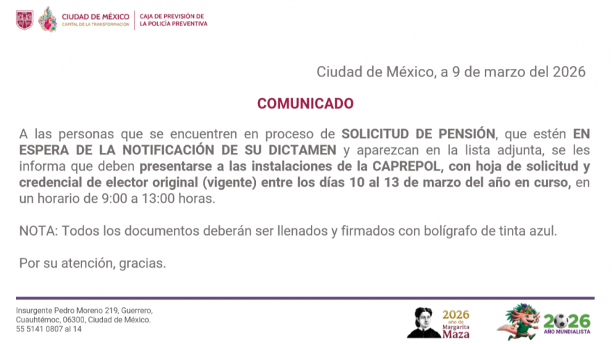 Notificación Dictamen Marzo